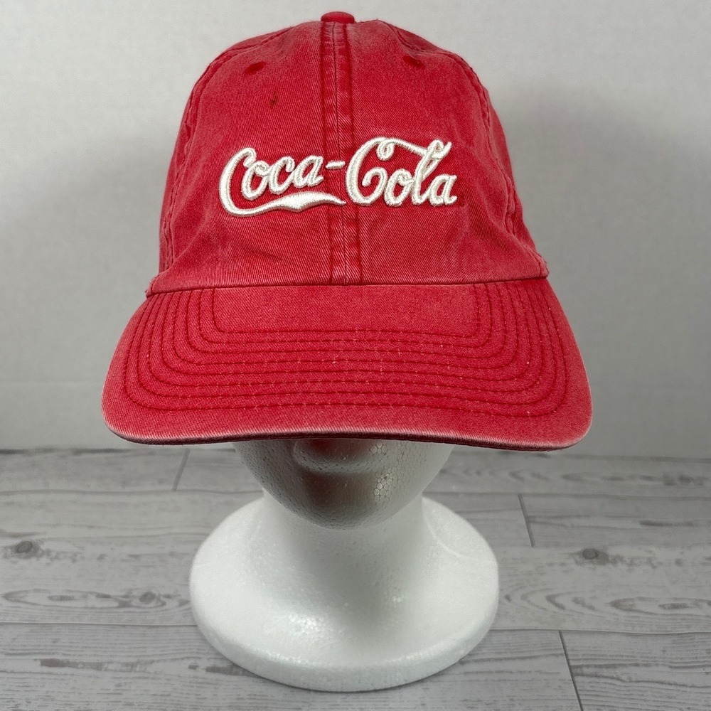 Coca Cola Red Embroidered Logo Dad Hat American Needle Adjust Strap Baseball Cap